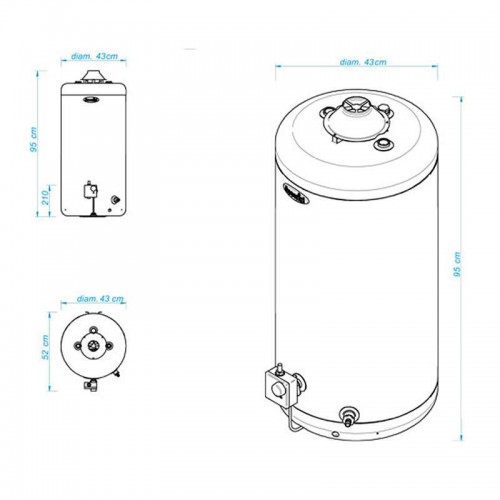 Imagen miniatura Termotanque Escorial Termo 80 Lts Multigas Conex Superior