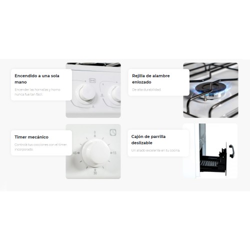 Imagen Cocina Multigas Florencia 5536f 56 Cm Luz Encendido Timer
