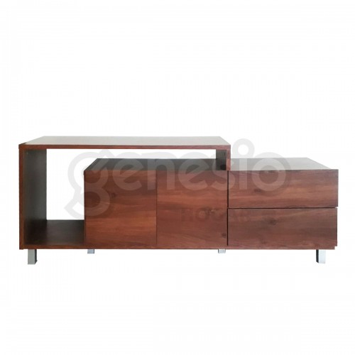 Rack De Tv Platinum 2605 1.8 M 2 Cajones 2 Puertas Estantes Roble Anti