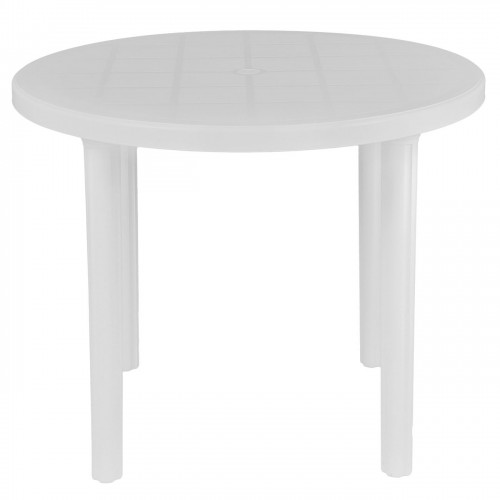 Mesa Plástica De Jardín Voss 2000 Antillas Redonda 90cm Blanca
