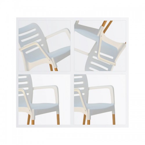 Imagen miniatura Silla De Diseño Comedor Sit Mobili 333 Ambar Patas Madera Blanca