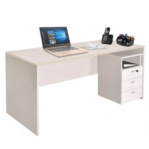 Escritorio Oficina Platinum Mod 503 1.50 M 3 Cajones Gris Andino