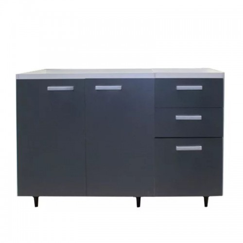 Bajo Mesada Platinum 3006 1.40 Mts Blanco Con Gris Grafito