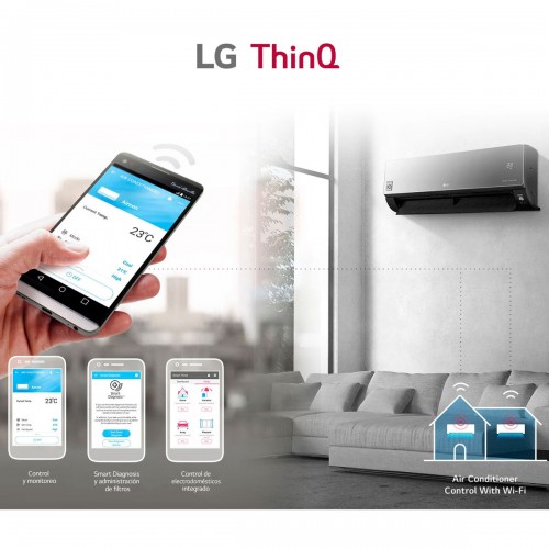 Imagen Aire Acond Split Inverter Lg S4-w12jarpa 3500w Wifi Negro