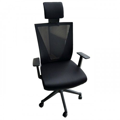 Sillón De Oficina Pir-var Se-039h Apoyacabeza Resp Alto Tela Negra