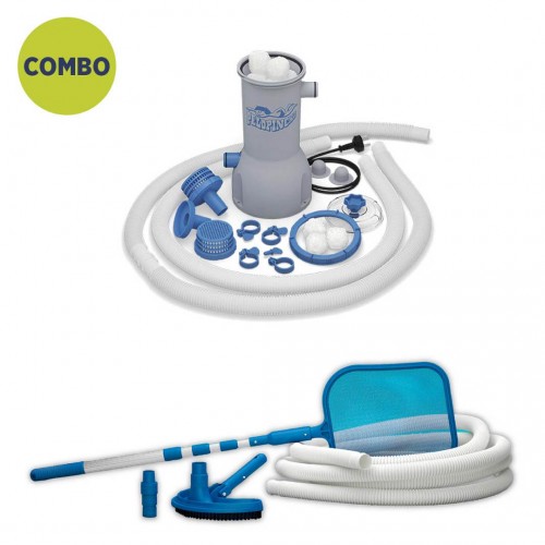 Combo Limpieza Pelopincho Bomba De Filtro + Kit Barre Limpia Fondo
