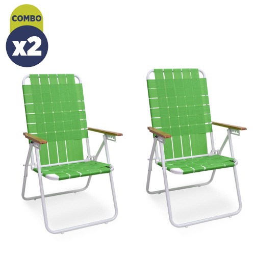 Combo X2 Reposera Descansar 20001 Caño 7/8 5 Posiciones