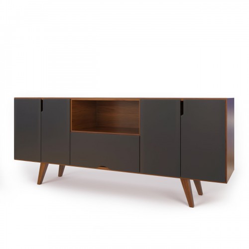 Imagen miniatura Rack De Tv Inmacol 150 Escandinavo 180x60x42 Castaño Y Gris