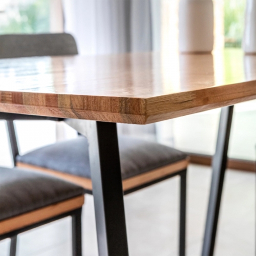 Imagen miniatura Mesa De Comedor Sil-car Tinca 150x80 Eucal Caño 60x30 Negro Mate