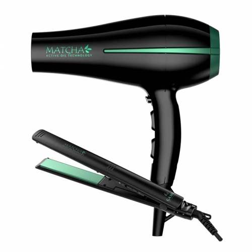 Combo Planchita + Secador De Pelo Gama Matcha 2200w