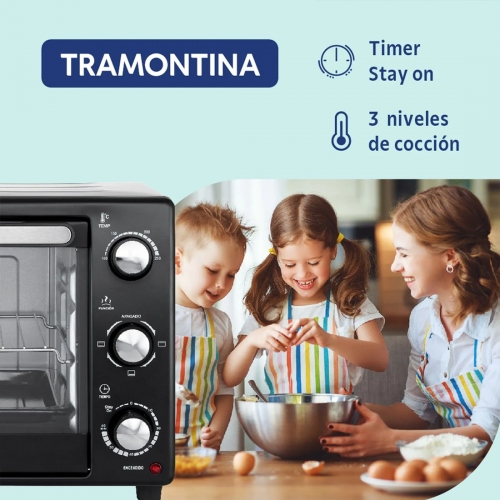 Imagen miniatura Horno El&eacute;ctrico Tramontina Glass Cook 40 Lts Negro