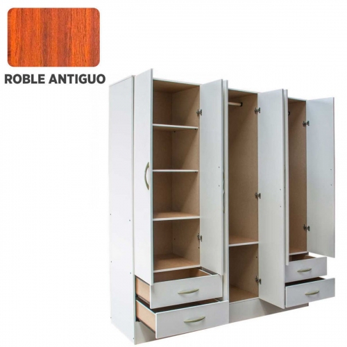 Imagen miniatura Placard Platinum 916-2 1.82 X 48 6 Puertas Roble Antiguo