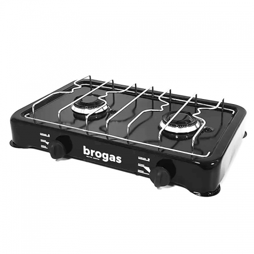 Anafe A Gas Sobremesada Brogas 2203 2h Gas Natural Negro