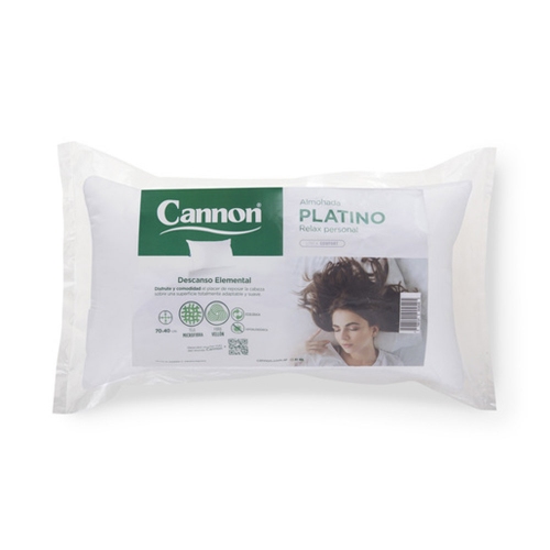 Almohada Cannon Platino 70 X 40 Tela Percal Antialérgica