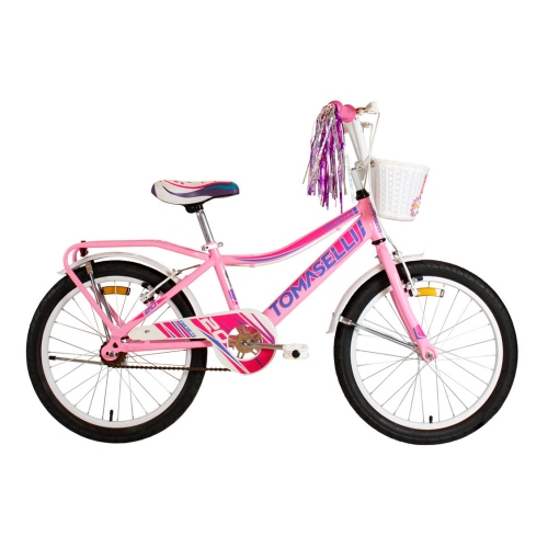 Bicicleta Para Niña Tomaselli Rider Full R16 Canasto Rosa