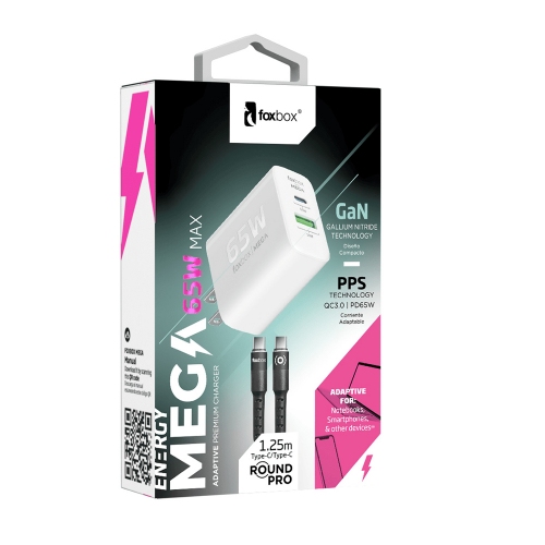Imagen miniatura Cargador Tipo C Foxbox 8007 65 W Blanco
