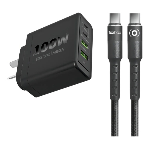 Cargador Tipo C Foxbox 8012 100 W Negro