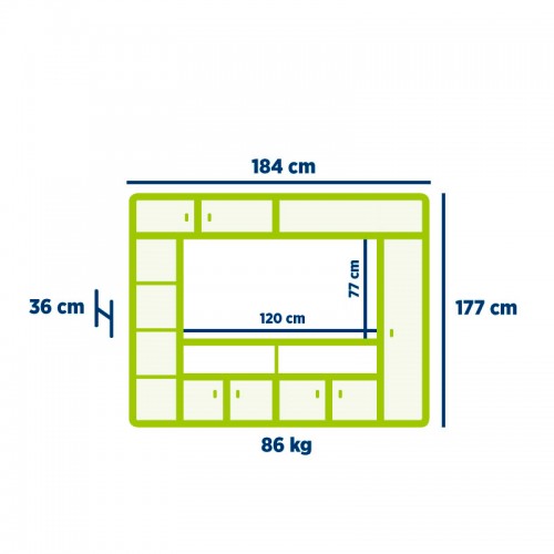 Imagen miniatura Mueble Modular Tv Led Platinum Mod 557  Negro
