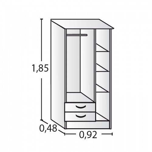 Imagen miniatura Placard Ropero Platinum Modelo 913 92cm  Gris Andino