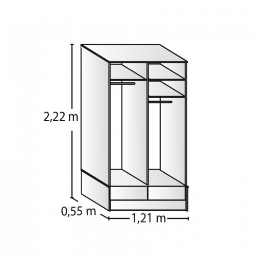 Imagen miniatura Placard Ropero Platinum 6320 1,2 Mts Puerta Corrediza Blanco
