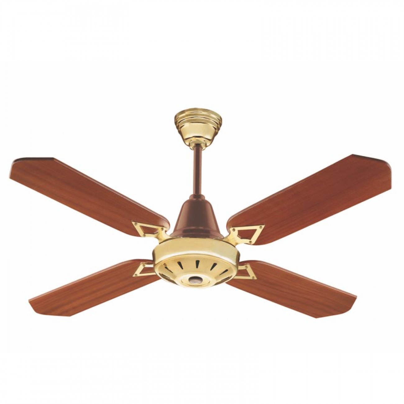 Imagen Ventilador De Techo Super Clima 100w Madera Dorado