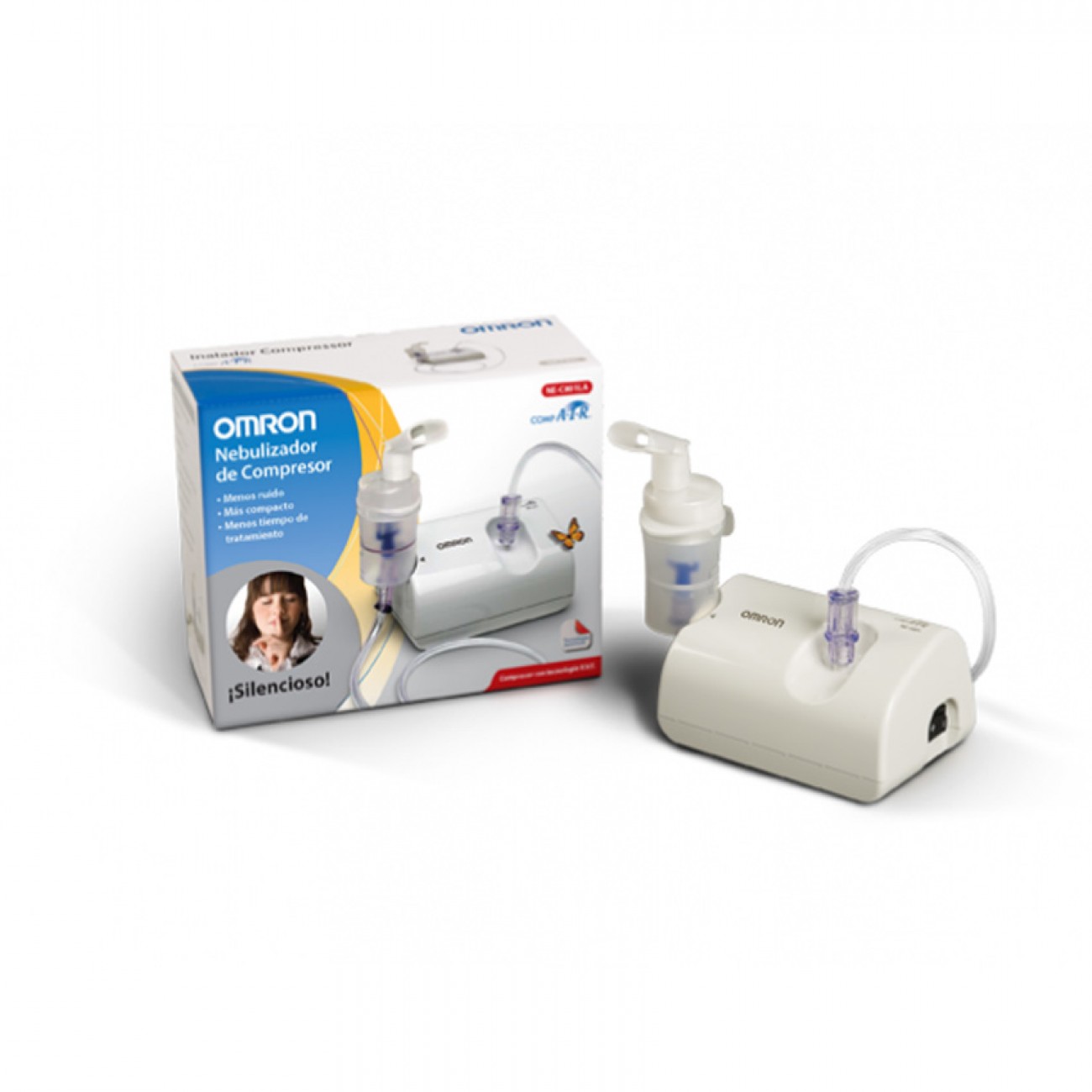 Imagen Nebulizador Omron Ne-c801 Silencioso Vvt Con Kit