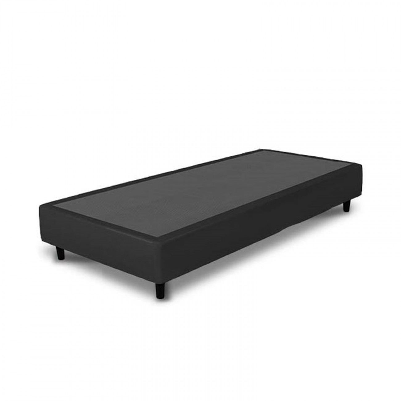 Imagen Box Base Sommier 1 Plaza 190x80 Ecocuero Negro