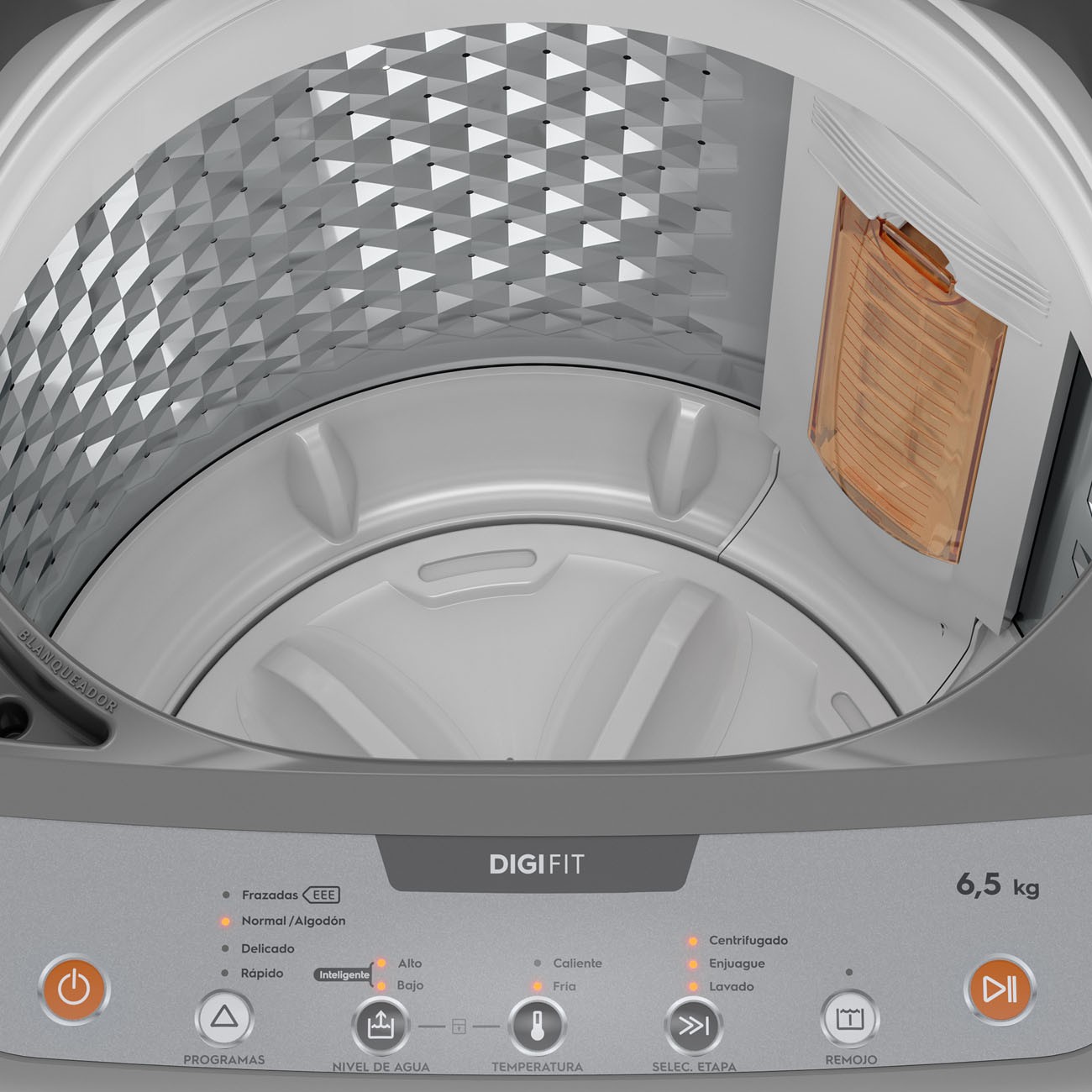 Imagen Lavarropas Automático Gafa Fuzzy Fit 7 Kg 760 Rpm Gris Plata