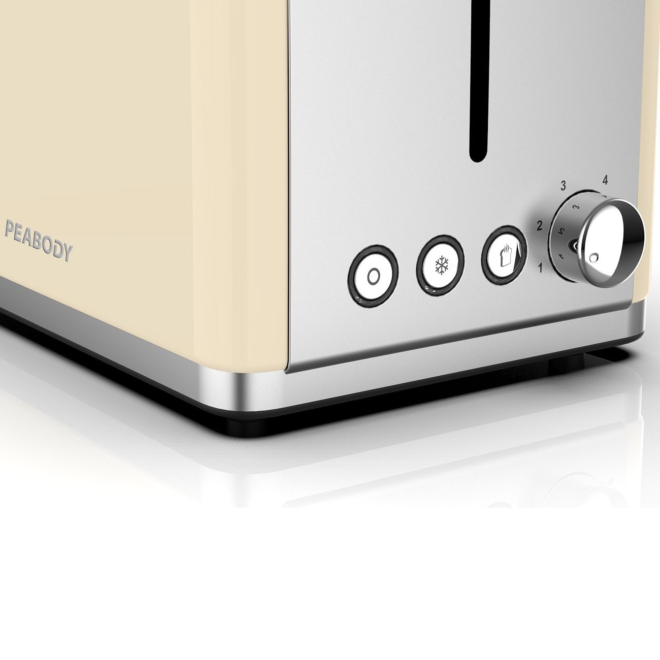 Imagen Tostadora Eléctrica Peabody Pe-t387 6 Niveles 2 Band Inox Marfil