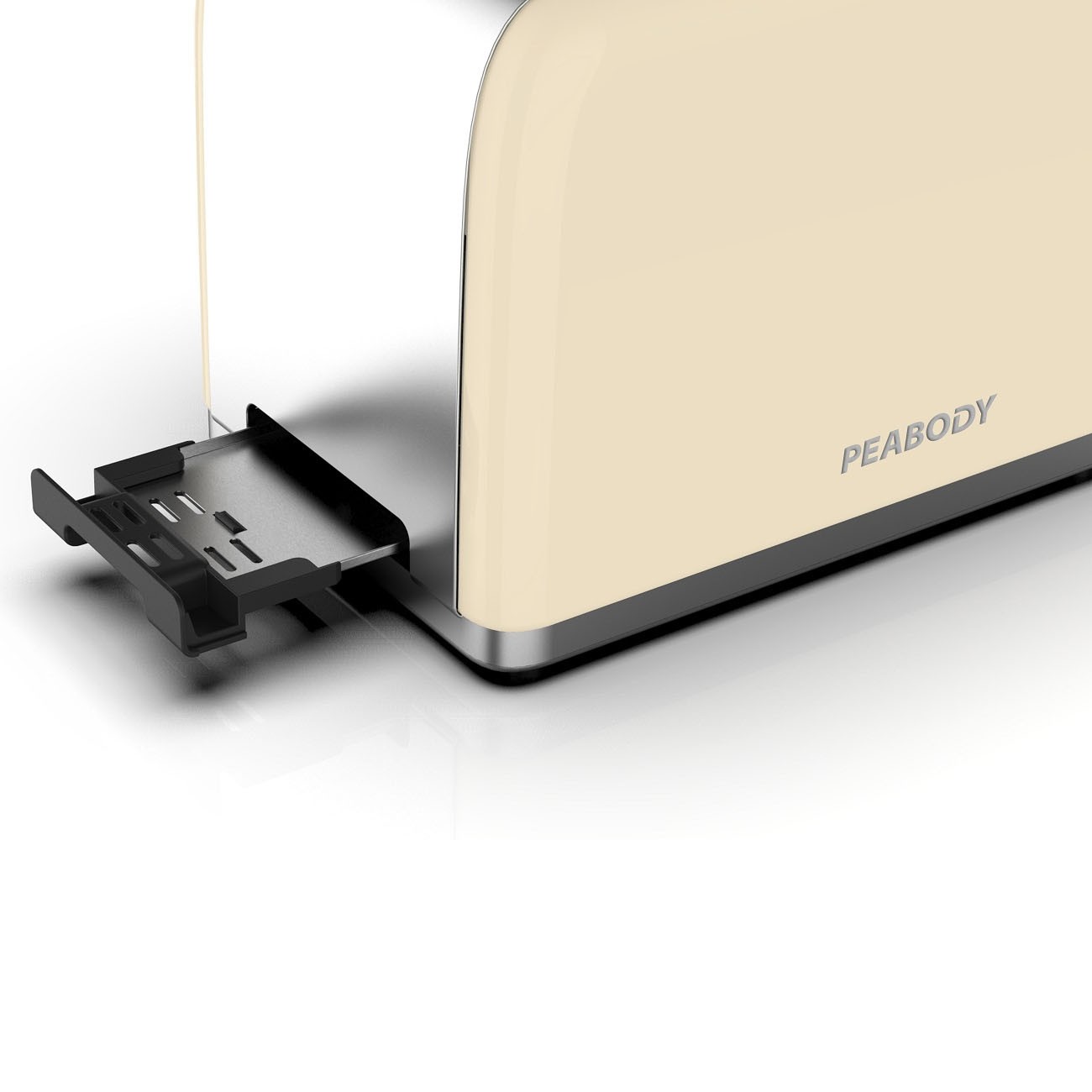 Imagen Tostadora Eléctrica Peabody Pe-t387 6 Niveles 2 Band Inox Marfil