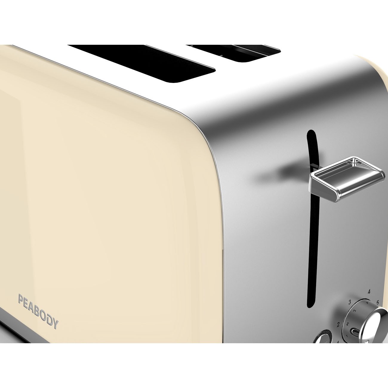 Imagen Tostadora Eléctrica Peabody Pe-t387 6 Niveles 2 Band Inox Marfil