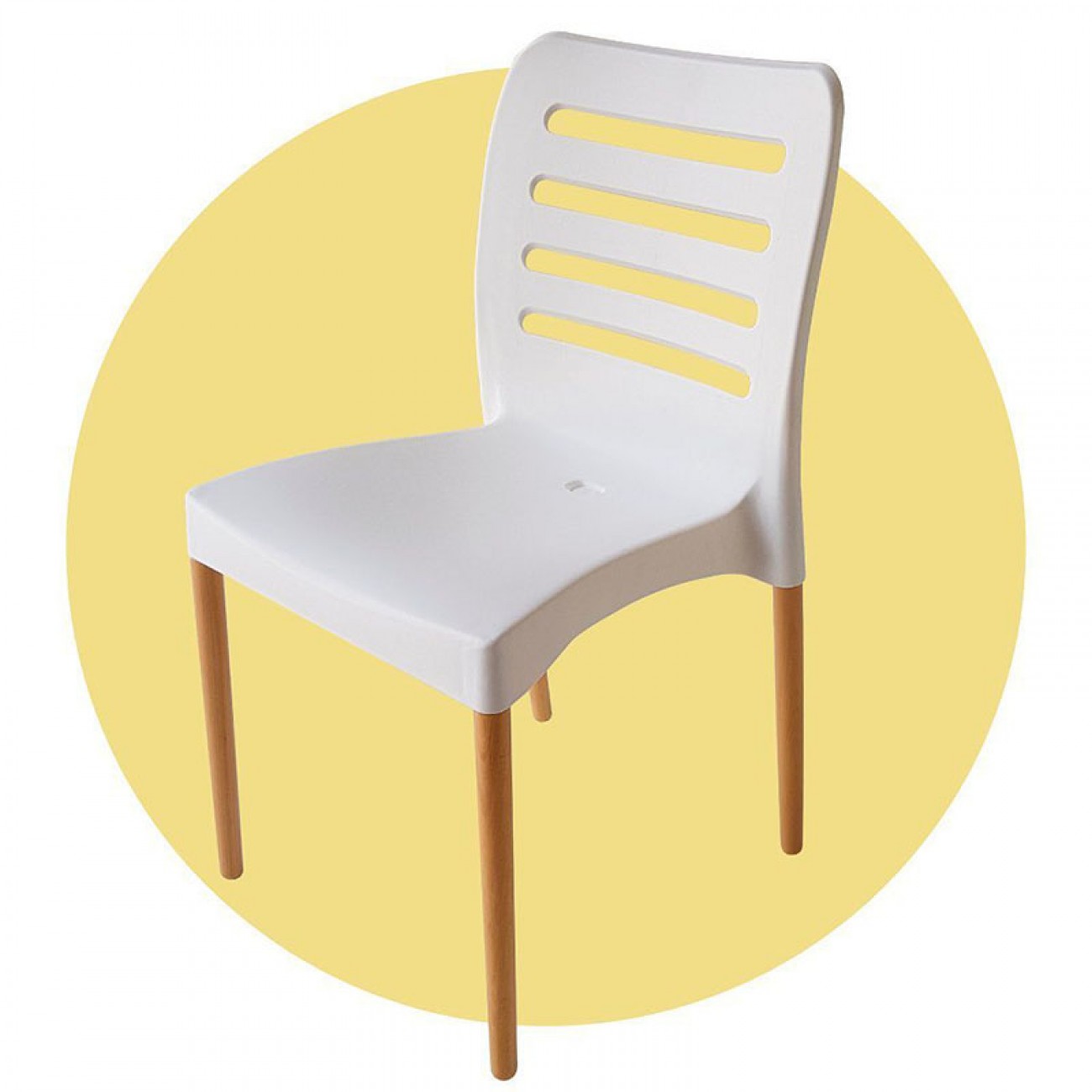 Imagen Silla De Diseño Comedor Sit Mobili 333 Ambar Patas Madera Blanca