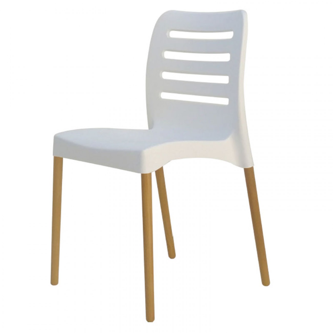 Imagen Silla De Diseño Comedor Sit Mobili 333 Ambar Patas Madera Blanca