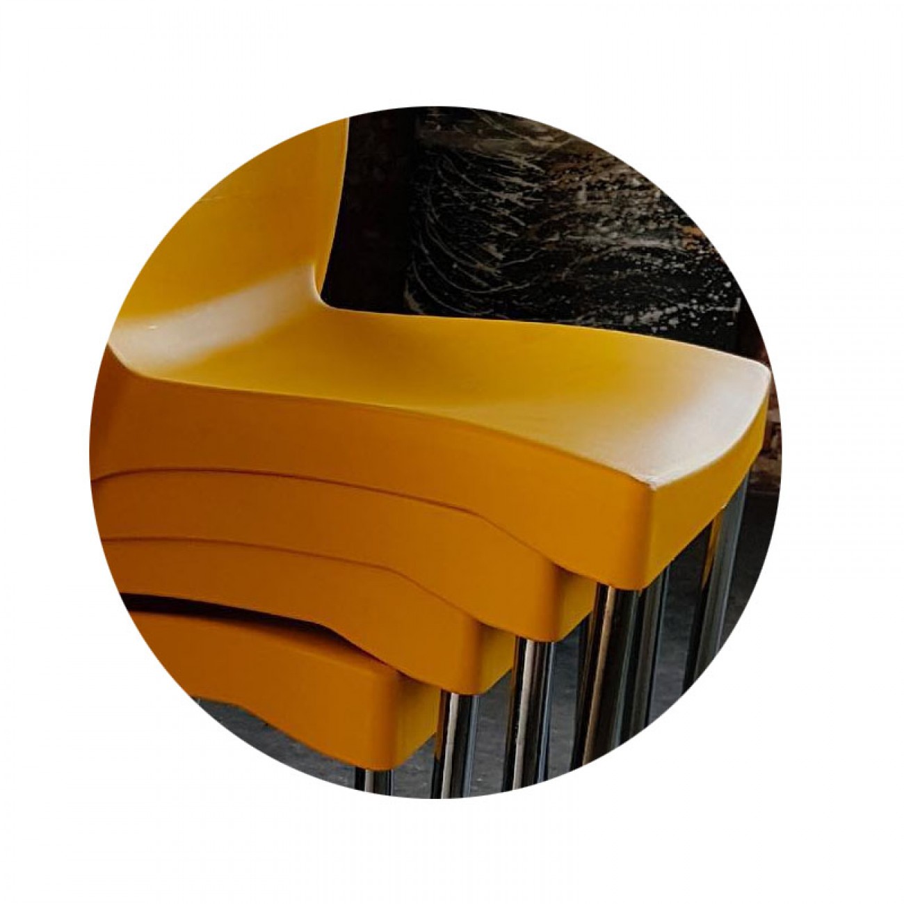 Imagen Silla De Dise&ntilde;o Comedor Sit Mobili 333 Ambar Patas Madera Naranja