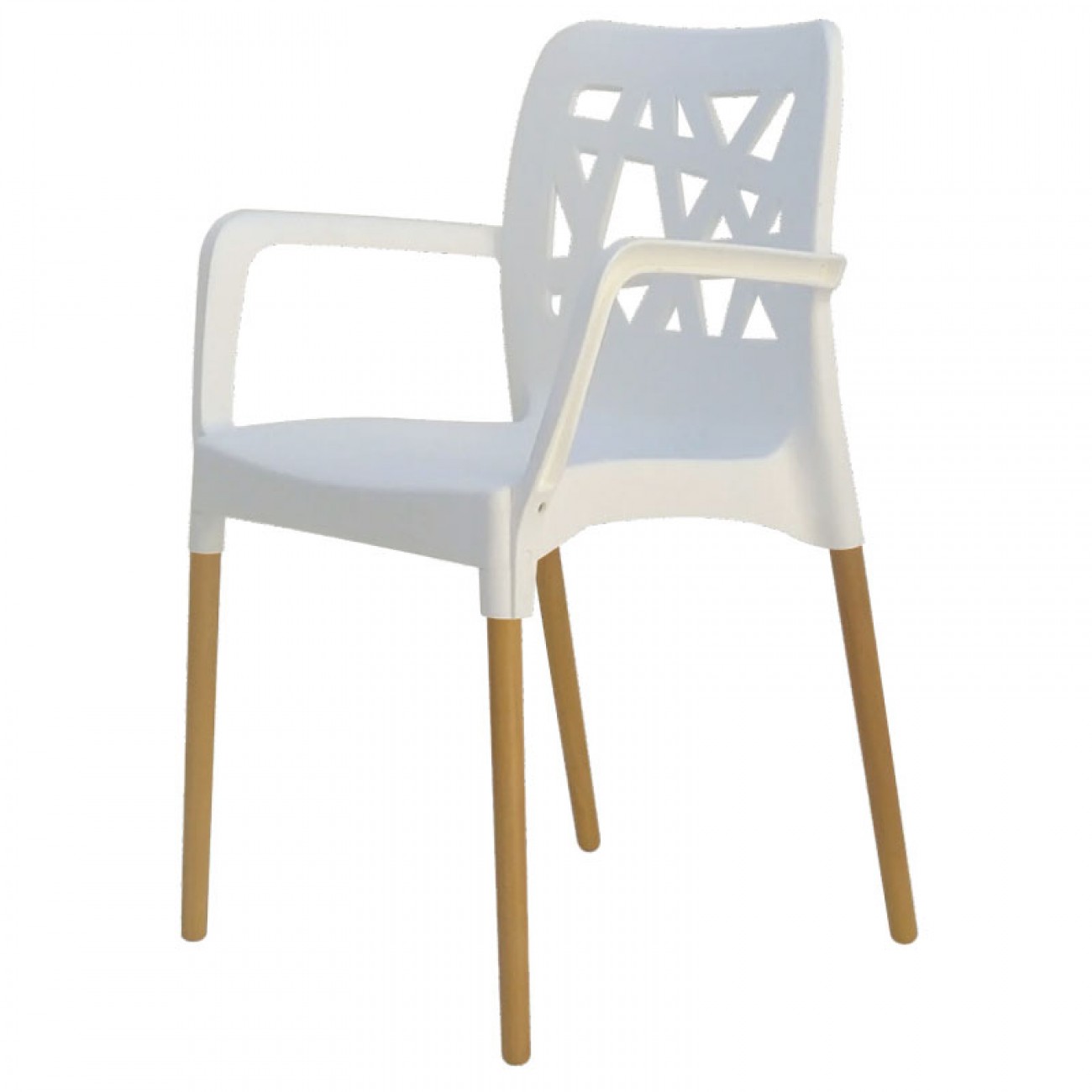 Imagen Sillón De Diseño Comedor Sit Mobili 353 Franca Patas Madera Blanca