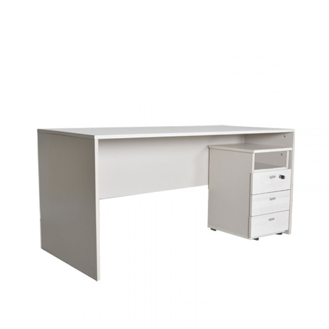 Imagen Escritorio Oficina Platinum Mod 503 1.50 M 3 Cajones Gris Andino