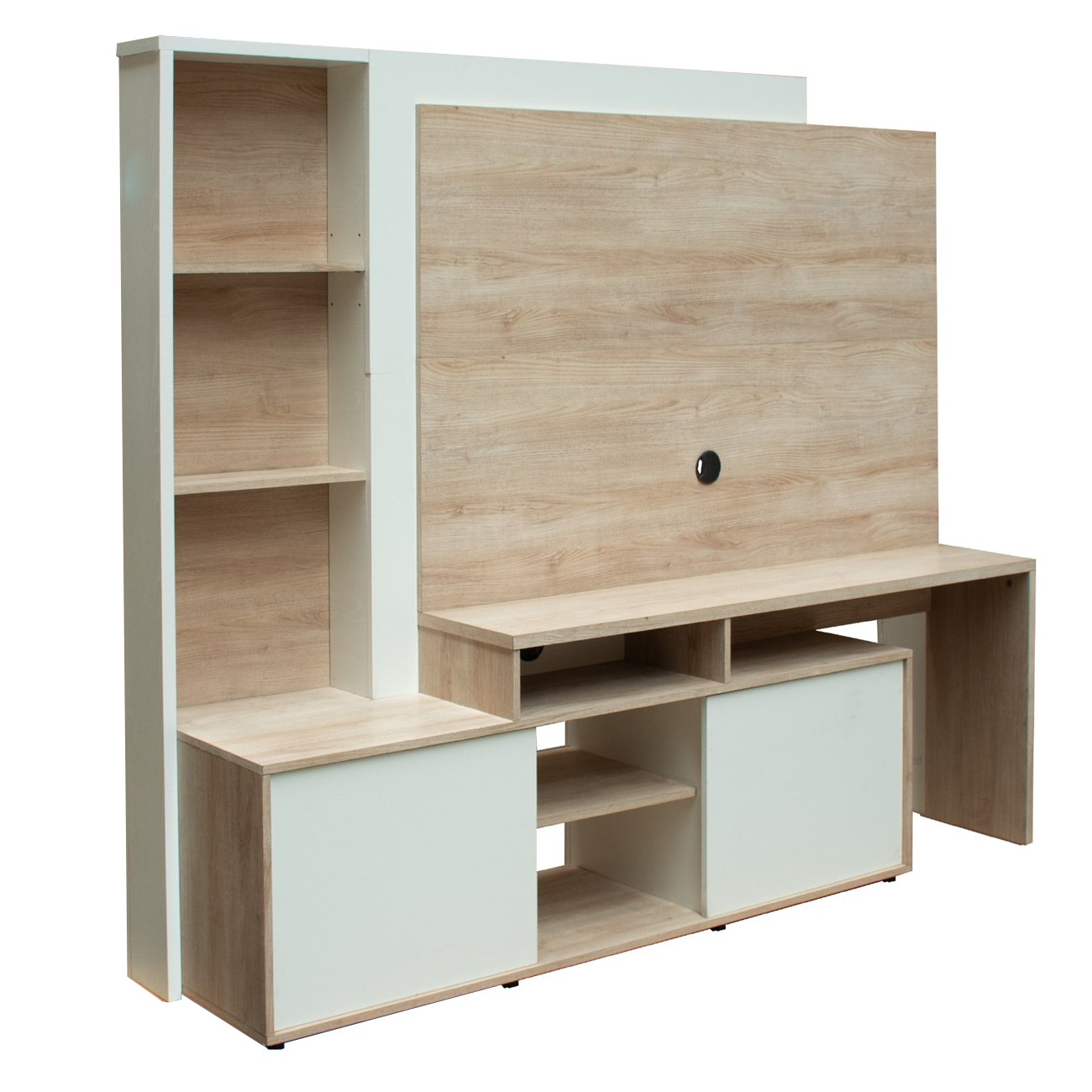 Imagen Modular Rack Platinum 558 Hasta Tv 60" 1,92m Blanco Soft/savanna