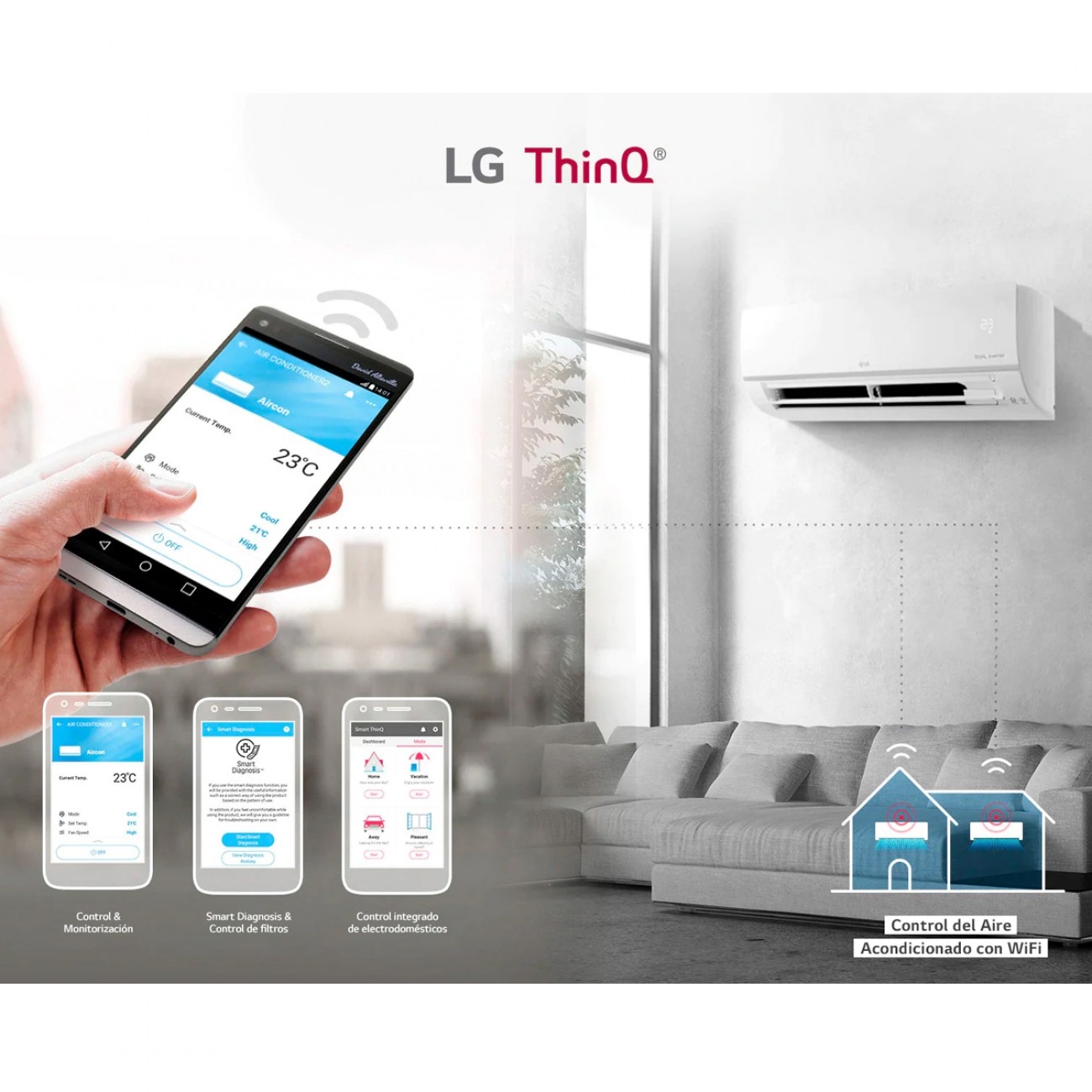 Imagen Aire Acond Split Inverter Lg S4-w24k231e 6448w Con Wifi