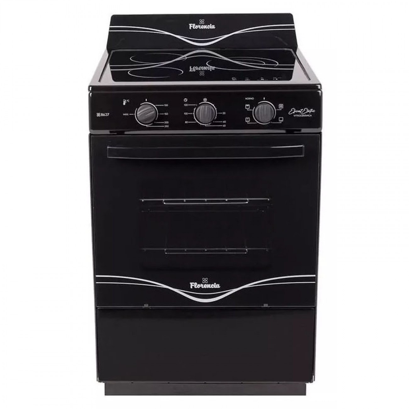 Imagen Cocina El&eacute;ctrica Florencia 8637e 56cm 3h Vitrocer&aacute;mica Digit Negra