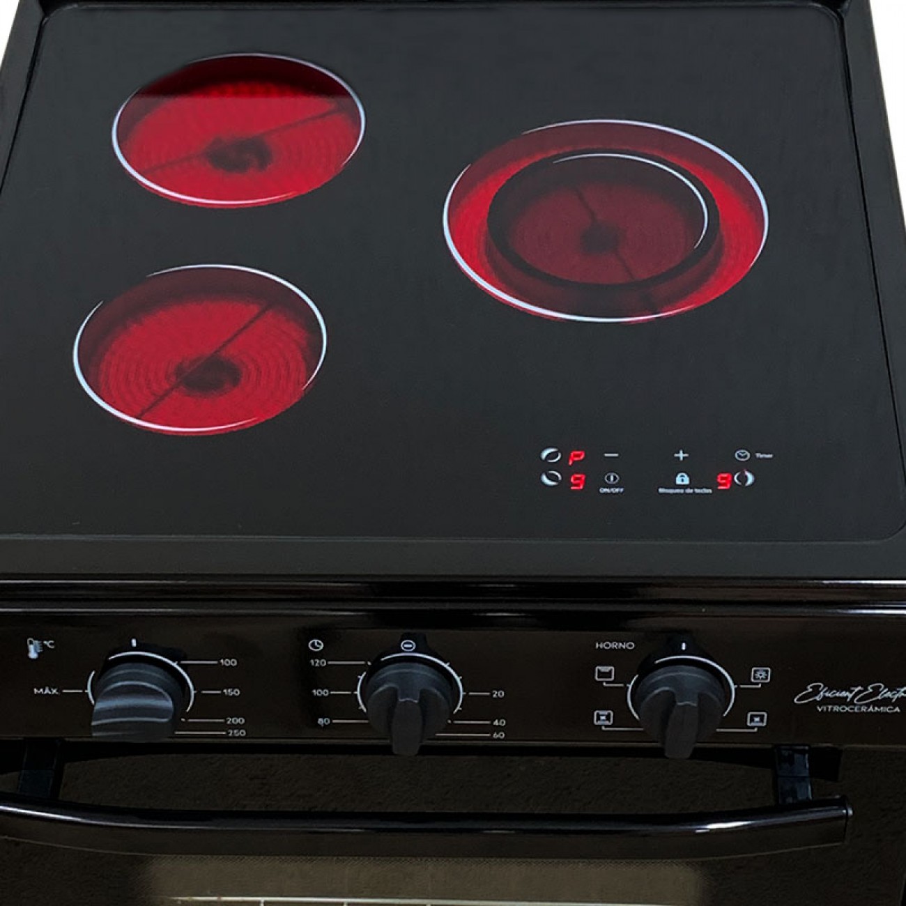 Imagen Cocina El&eacute;ctrica Florencia 8637e 56cm 3h Vitrocer&aacute;mica Digit Negra