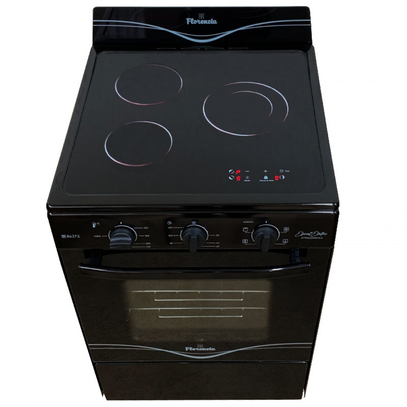 Imagen Cocina El&eacute;ctrica Florencia 8637e 56cm 3h Vitrocer&aacute;mica Digit Negra
