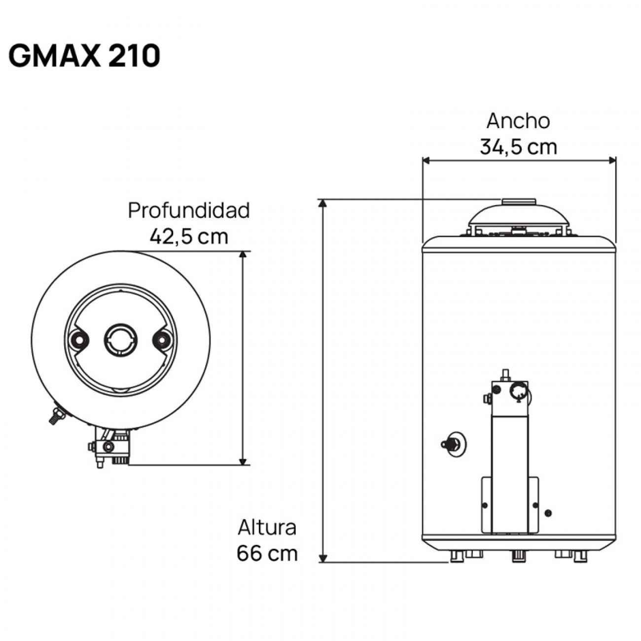 Imagen Termotanque A Gas Alta Recup Coppens Ttq210gmax C/inf Sup 23l Mg