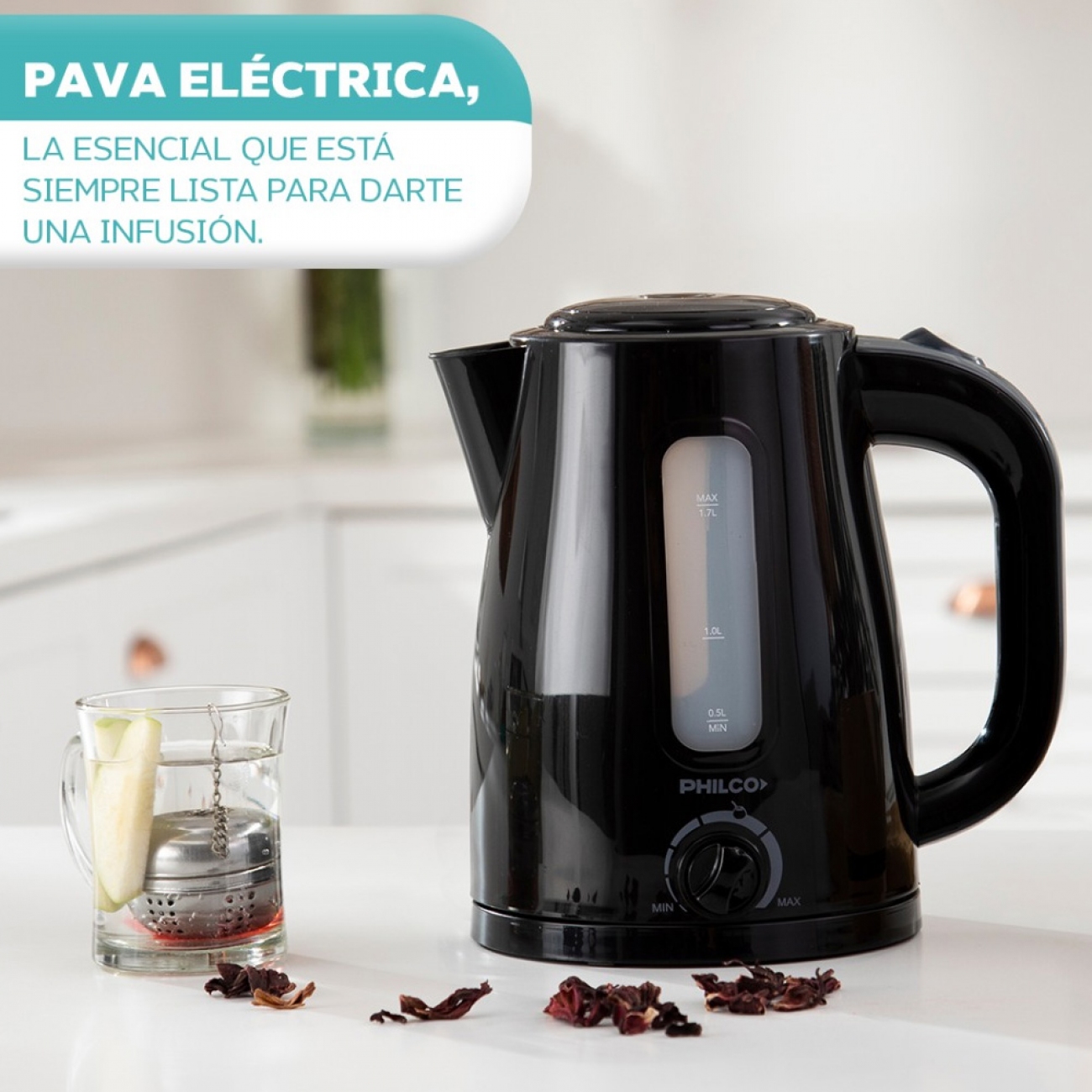 Imagen Pava El&eacute;ctrica Philco Pe1821npp 1,7l Corte Auto Selector