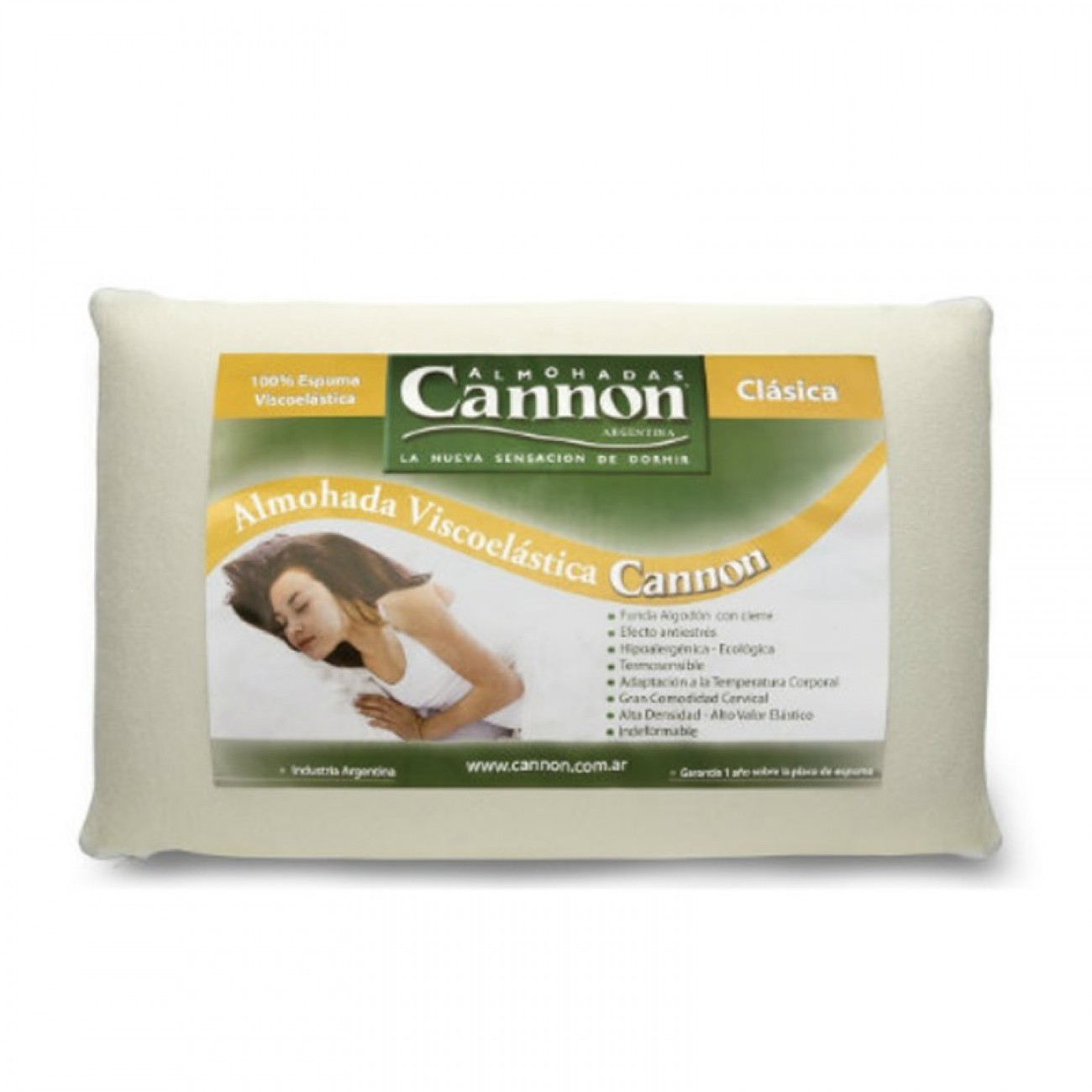 Imagen Almohada Cannon Clásica 62x40x12 Viscoelástica