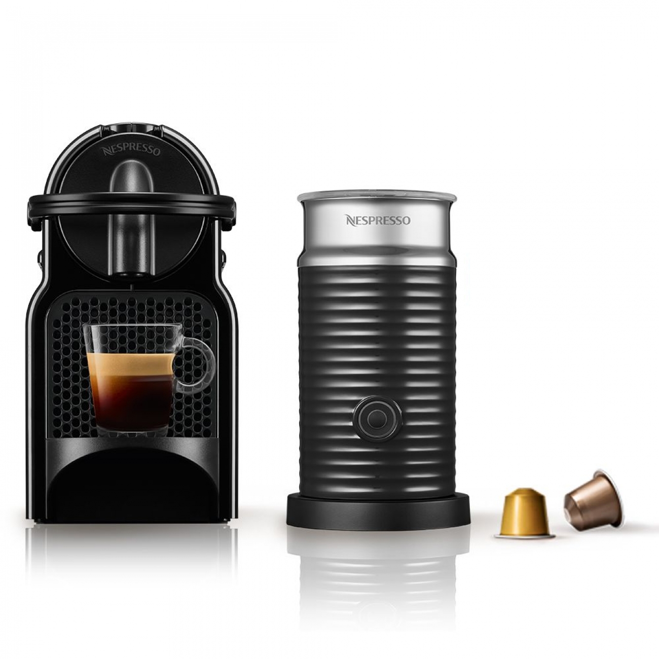 Imagen Cafetera A C&aacute;psula Nespresso Inissia Black + Aeroccino 3