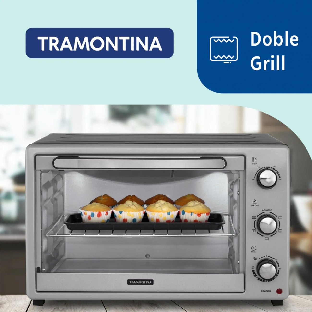 Imagen Horno El&eacute;ctrico Tramontina Silver Cook 55 Lts Plateado