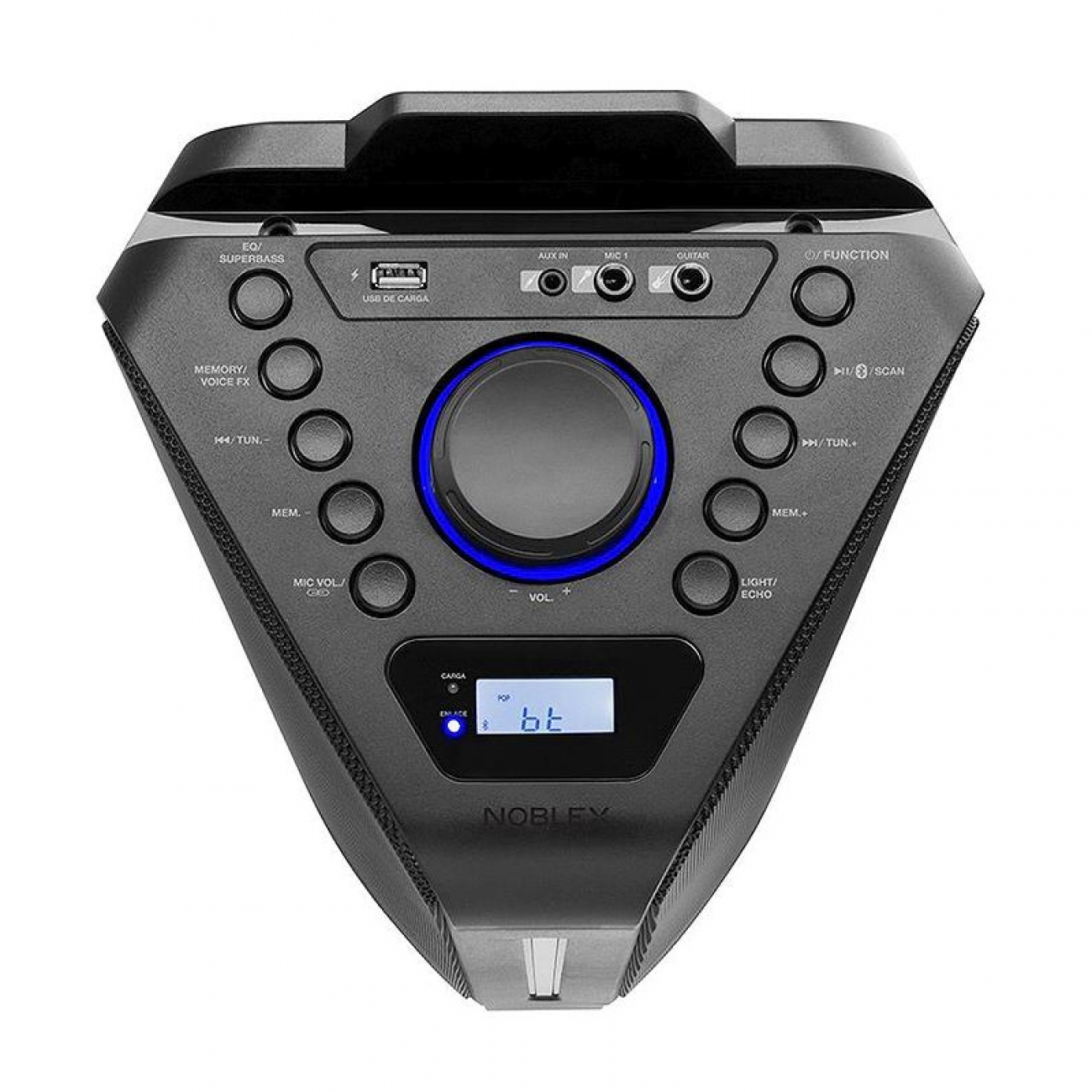 Imagen Parlante Portátil Noblex Mnt2x Bluetooth 2400w Pmpo Led