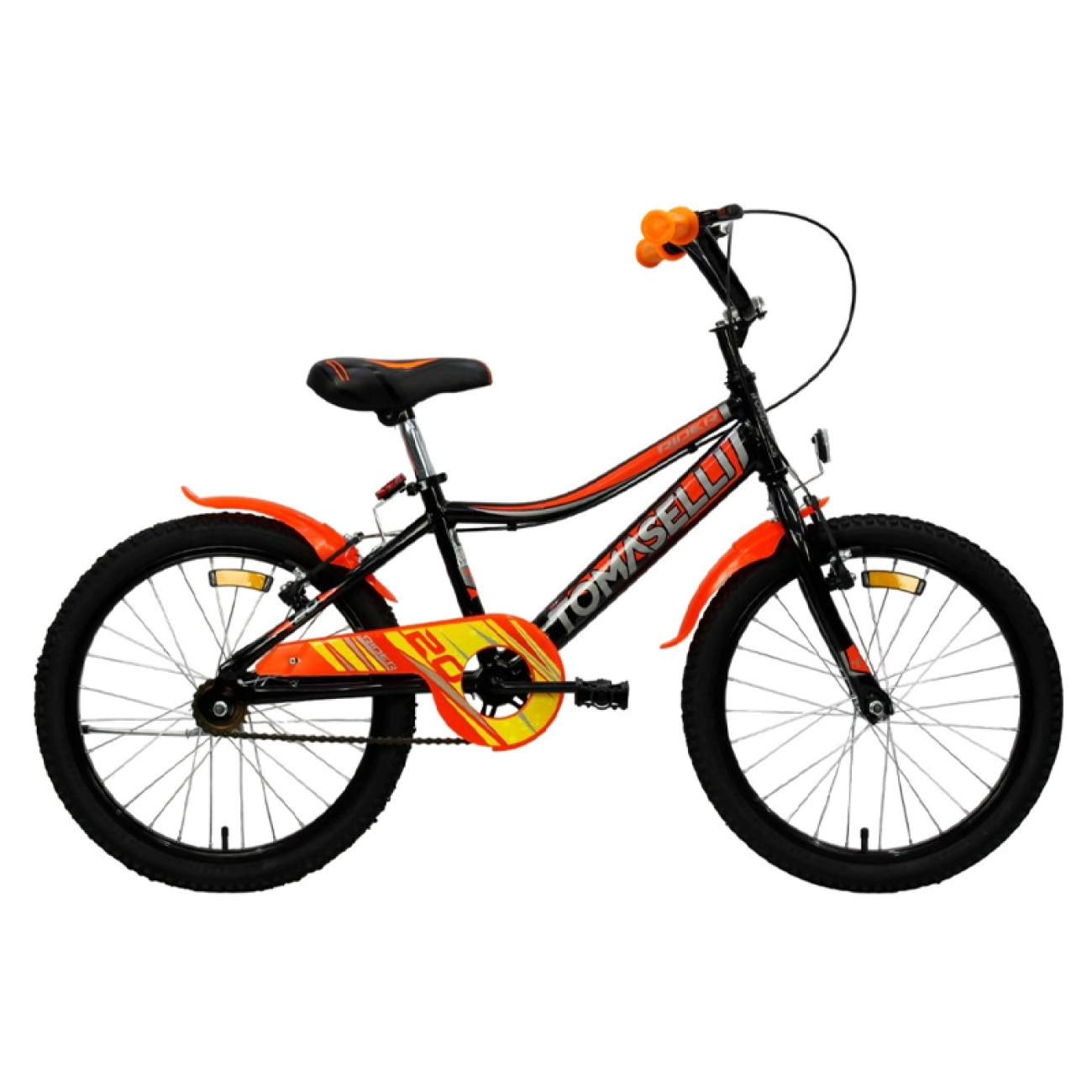 Imagen Bicicleta Niño Tomaselli Rider R20" Frenos V-brake Rueditas Neg/nar