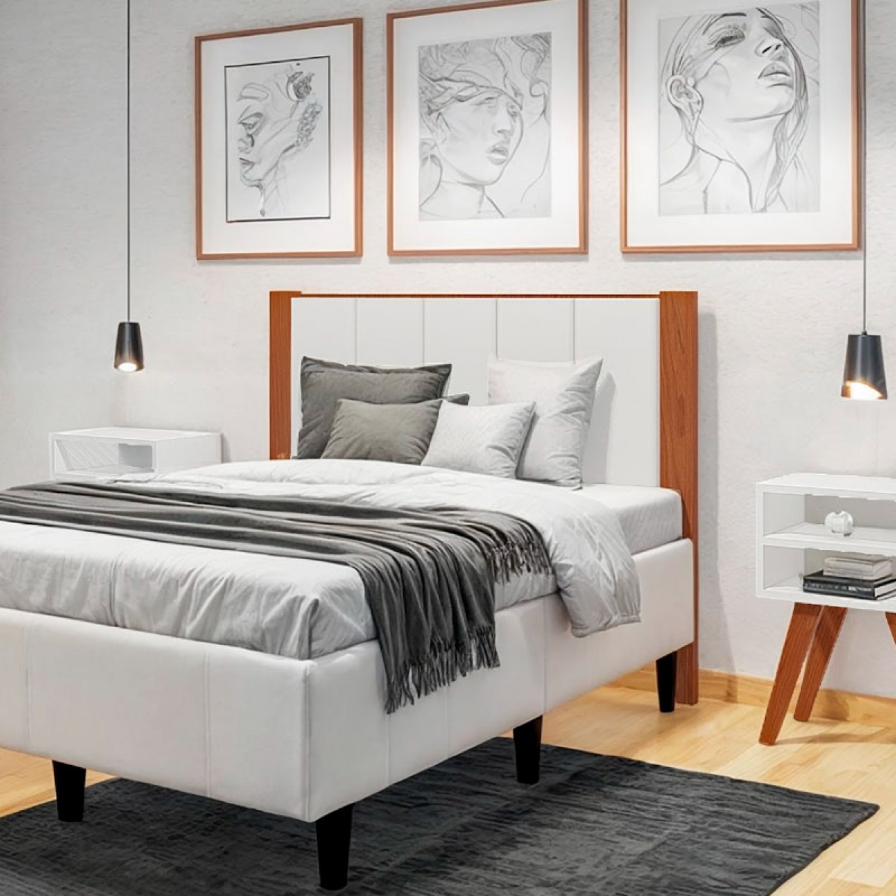 Imagen Respaldo 1 Plazas Inmacol 170 1 M Casta&ntilde;o Ecocuero Blanco