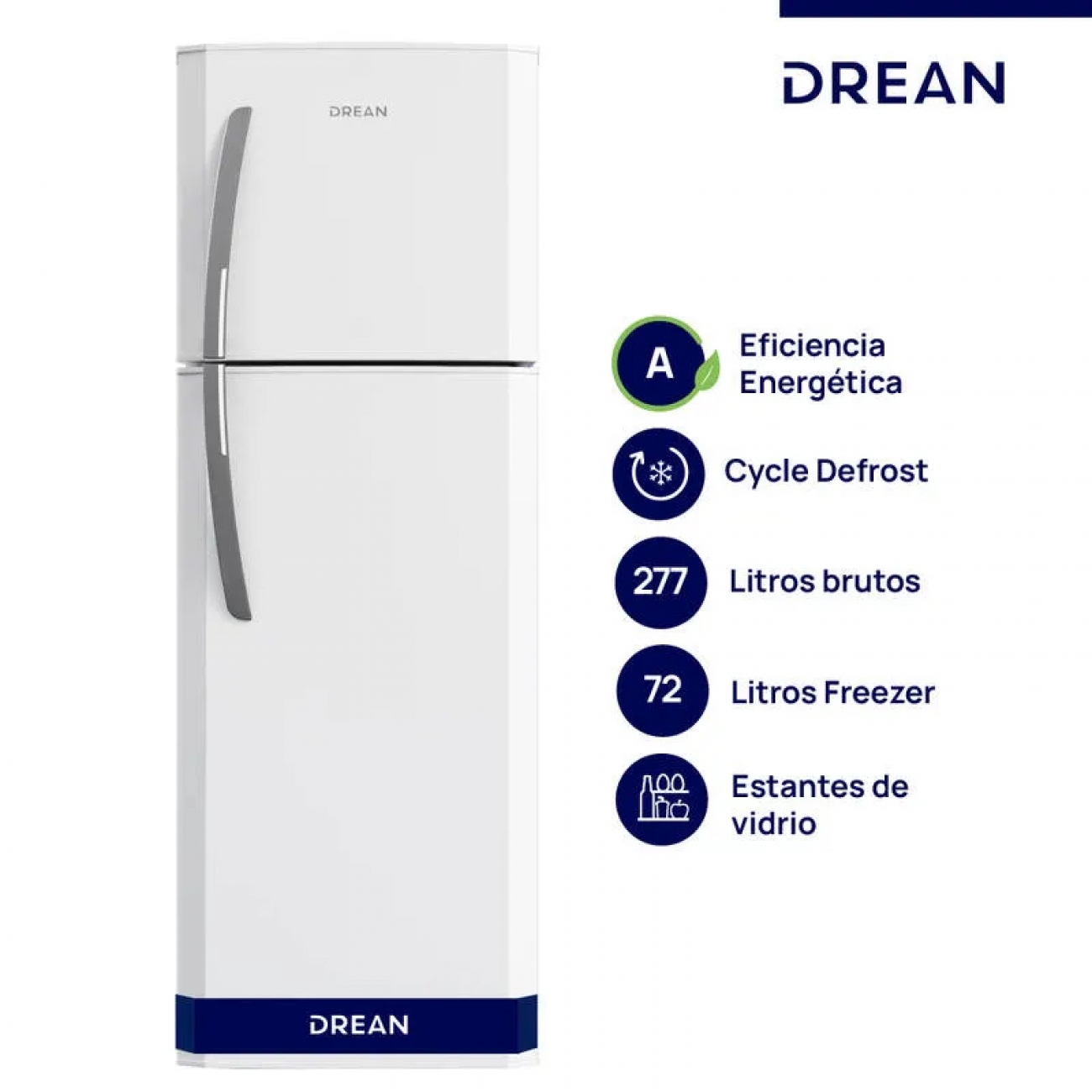 Imagen Heladera Con Freezer Drean Hdr280f50b 277 Lts Blanca